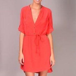 Zoa New York silk coral shirt dress
